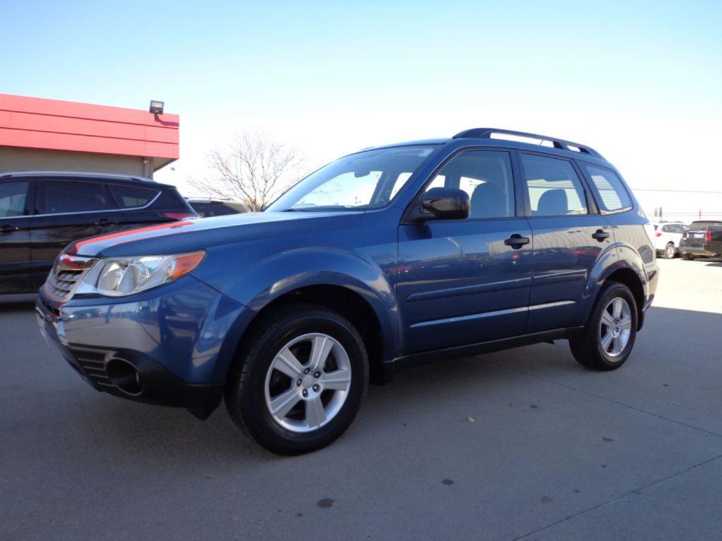 2011 BLUE SUBARU FORESTER 2.5X (JF2SHABCXBH) with an 2.5L engine, Automatic transmission, located at 6610 L St., Omaha, NE, 68117, (402) 731-7800, 41.212872, -96.014702 - Photo#0