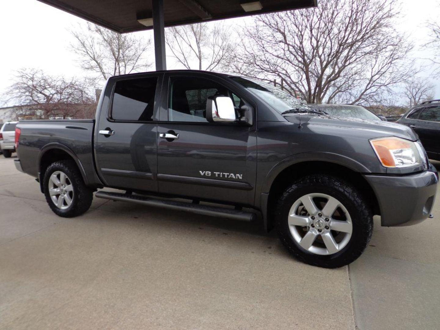 2011 GRAY NISSAN TITAN SL (1N6AA0EC5BN) with an 5.6L engine, Automatic transmission, located at 6610 L St., Omaha, NE, 68117, (402) 731-7800, 41.212872, -96.014702 - 2-OWNER CLEAN CARFAX RUST-FREE LOW MILE SL PACKAGE WITH HEATED LEATHER, SUNROOF, REAR ENTERTAINMENT, NAV AND NEWER TIRES! *****We have found that most customers do the majority of their shopping online before visiting a dealership. For this reason we feel it necessary to have a competitive pr - Photo#2