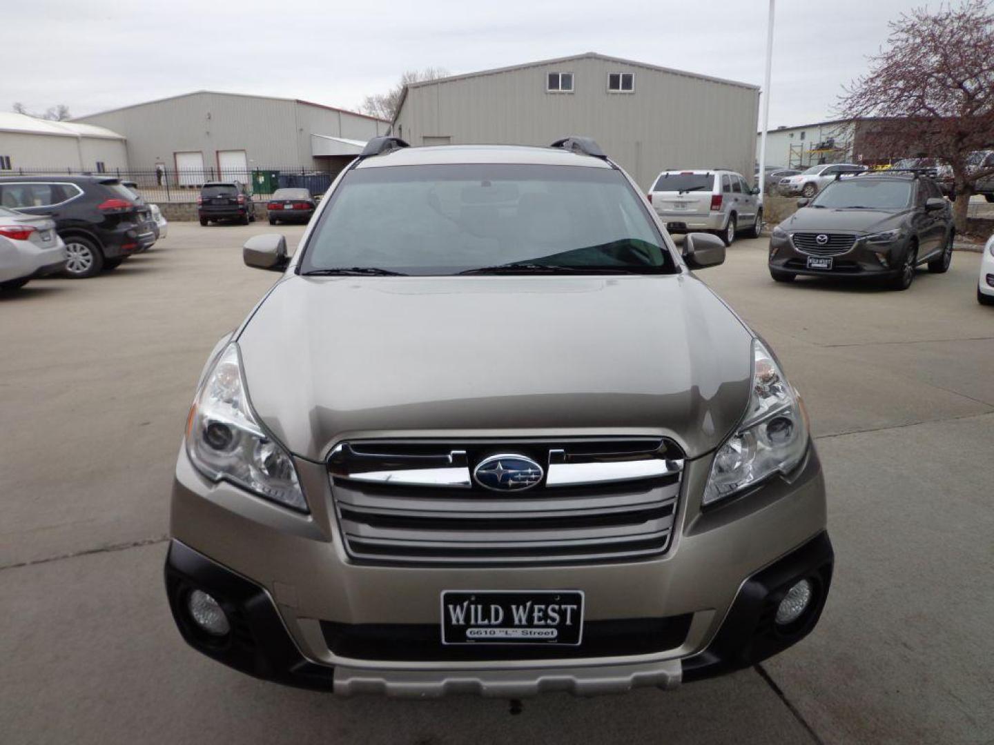 2014 TAN SUBARU OUTBACK 3.6R LIMITED (4S4BRDLC9E2) with an 3.6L engine, Continuously Variable transmission, located at 6610 L St., Omaha, NE, 68117, (402) 731-7800, 41.212872, -96.014702 - LIMITED MODEL WITH A V6, LOW MILEAGE AND A CLEAN CARFAX.. *****We have found that most customers do the majority of their shopping online before visiting a dealership. For this reason we feel it necessary to have a competitive price on our used vehicles right up front. We spend time researching - Photo#1