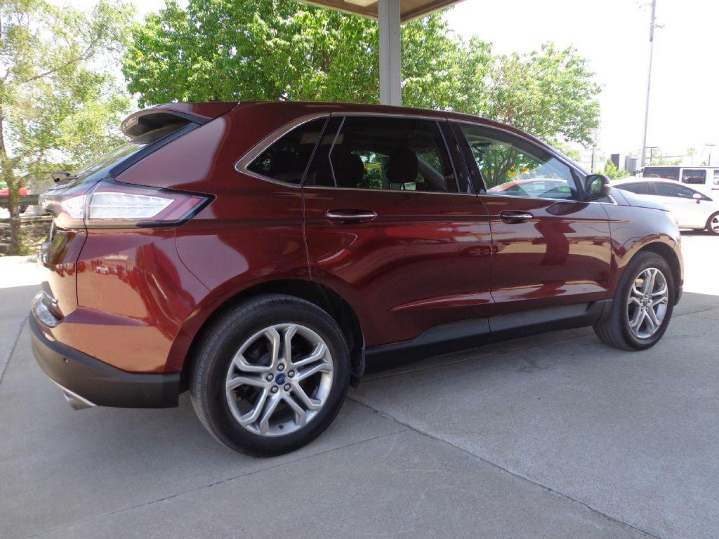 2015 BROWN FORD EDGE TITANIUM (2FMTK4K87FB) with an 3.5L engine, Automatic transmission, located at 6610 L St., Omaha, NE, 68117, (402) 731-7800, 41.212872, -96.014702 - 1-OWNER CLEAN CARFAX LOW MILEAGE LOADED WITH PANORAMIC ROOF, HEATED/COOLED FRONT SEATS, HEATED REAR SEATS, BLIND SPOT MONITORING, REMOTE START, NAV, BACKUP CAM, POWER LIFTGATE, ALL WEATHER MATS AND MUCH MORE! *****We have found that most customers do the majority of their shopping online before - Photo#3