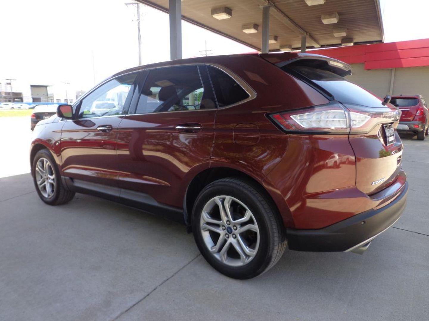 2015 BROWN FORD EDGE TITANIUM (2FMTK4K87FB) with an 3.5L engine, Automatic transmission, located at 6610 L St., Omaha, NE, 68117, (402) 731-7800, 41.212872, -96.014702 - 1-OWNER CLEAN CARFAX LOW MILEAGE LOADED WITH PANORAMIC ROOF, HEATED/COOLED FRONT SEATS, HEATED REAR SEATS, BLIND SPOT MONITORING, REMOTE START, NAV, BACKUP CAM, POWER LIFTGATE, ALL WEATHER MATS AND MUCH MORE! *****We have found that most customers do the majority of their shopping online before - Photo#5