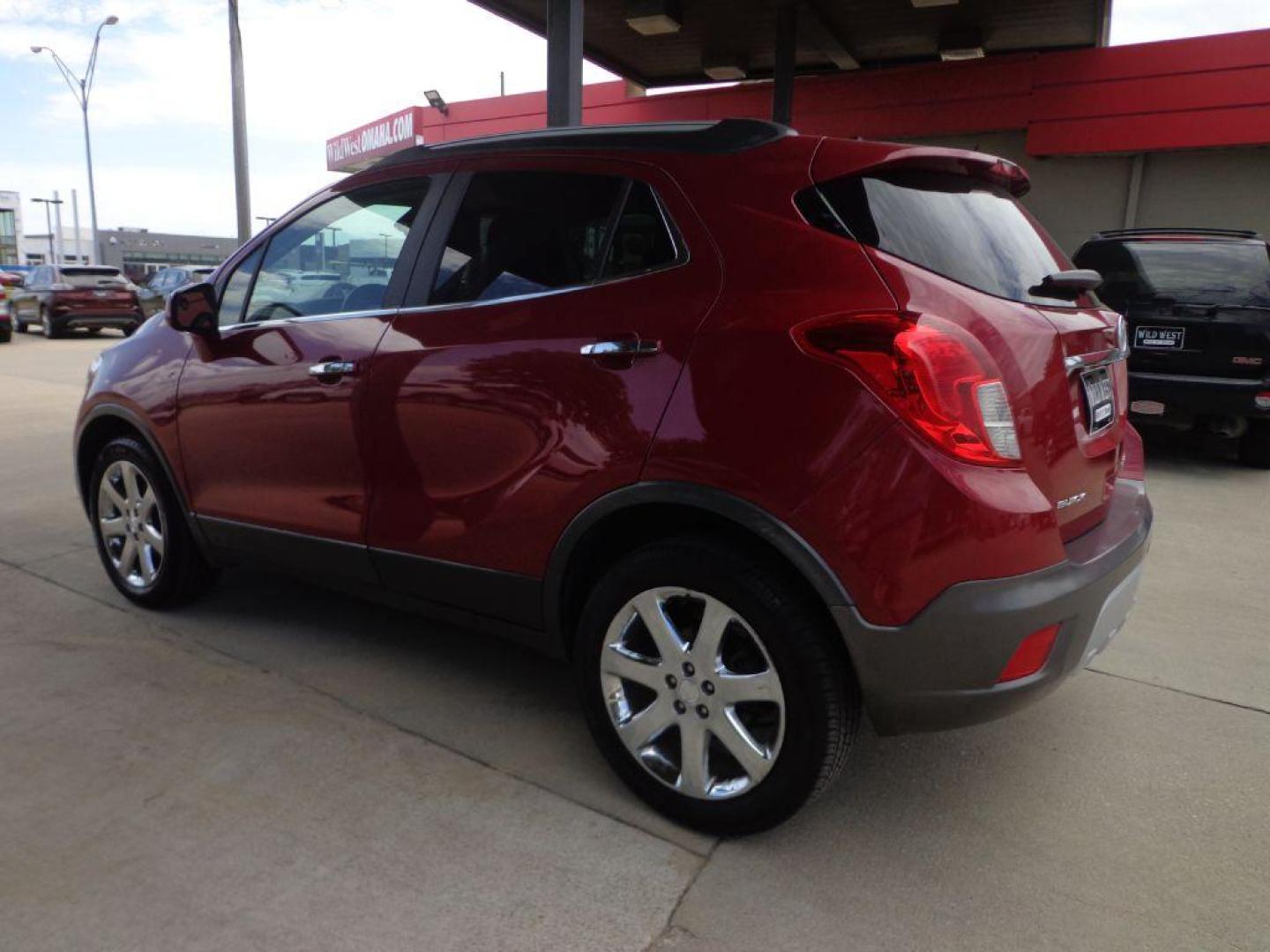 2013 MAROON BUICK ENCORE LEATHER (KL4CJGSBXDB) with an 1.4L engine, Automatic transmission, located at 6610 L St., Omaha, NE, 68117, (402) 731-7800, 41.212872, -96.014702 - Photo#5