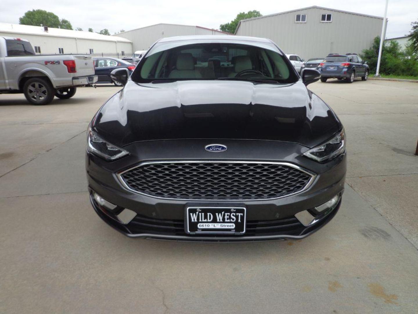 2017 GRAY FORD FUSION TITANIUM (3FA6P0K95HR) with an 2.0L engine, Automatic transmission, located at 6610 L St., Omaha, NE, 68117, (402) 731-7800, 41.212872, -96.014702 - Photo#1