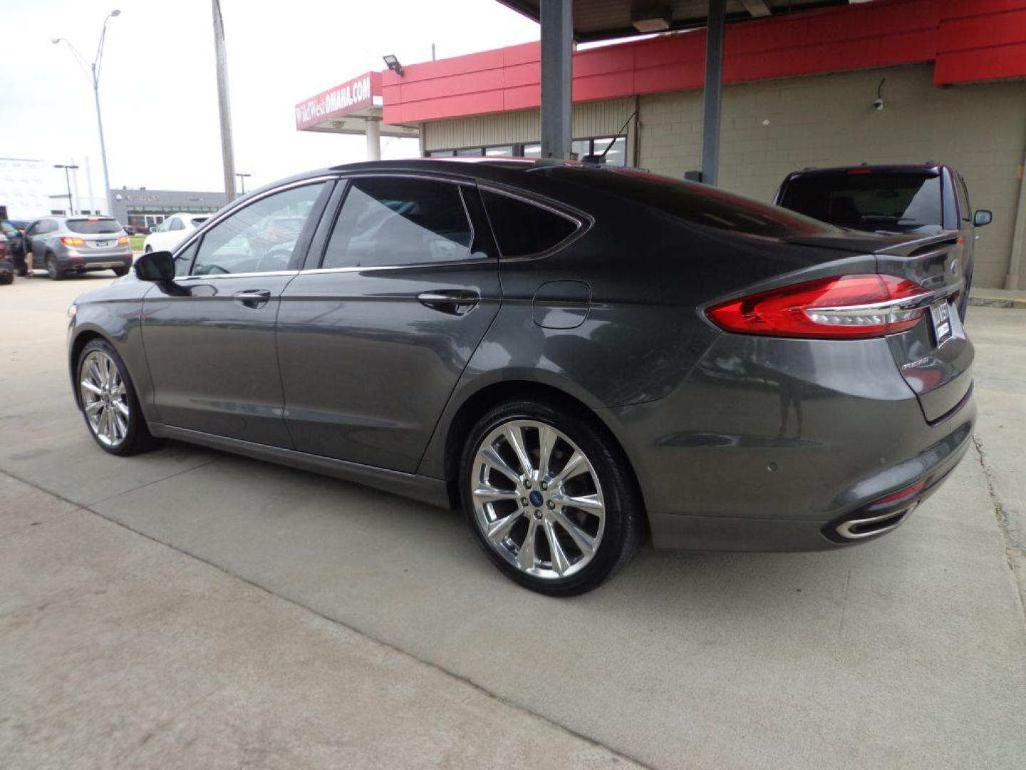 2017 GRAY FORD FUSION TITANIUM (3FA6P0K95HR) with an 2.0L engine, Automatic transmission, located at 6610 L St., Omaha, NE, 68117, (402) 731-7800, 41.212872, -96.014702 - Photo#5