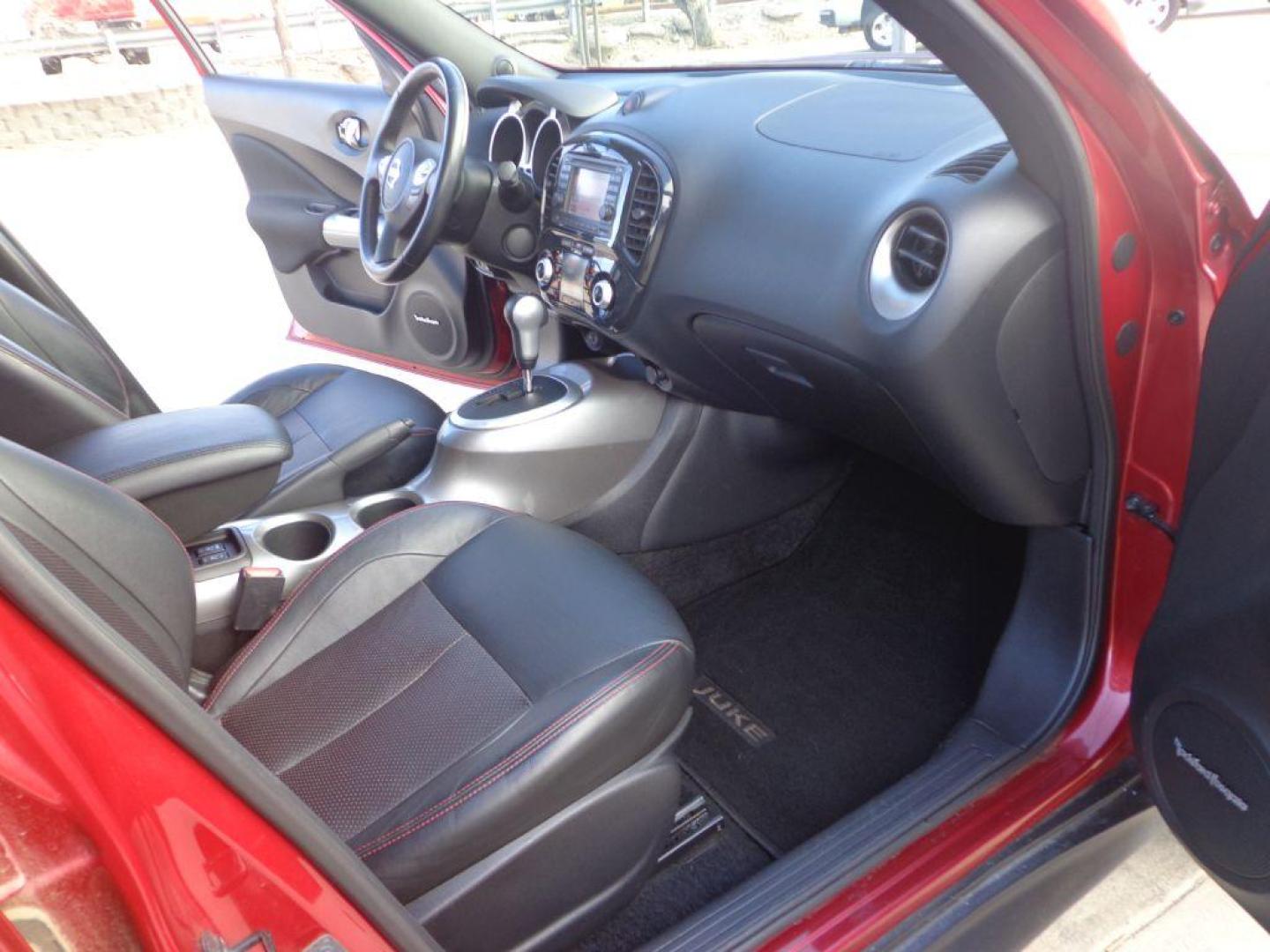 2013 RED NISSAN JUKE SL (JN8AF5MV4DT) with an 1.6L engine, Continuously Variable transmission, located at 6610 L St., Omaha, NE, 68117, (402) 731-7800, 41.212872, -96.014702 - 2-OWNER, CLEAN CARFAX, LOW MILEAGE LOADED WITH HEATED LEATHER, SUNROOF, NAV, BACKUP CAM AND NEWER TIRES! *****We have found that most customers do the majority of their shopping online before visiting a dealership. For this reason we feel it necessary to have a competitive price on our used v - Photo#17