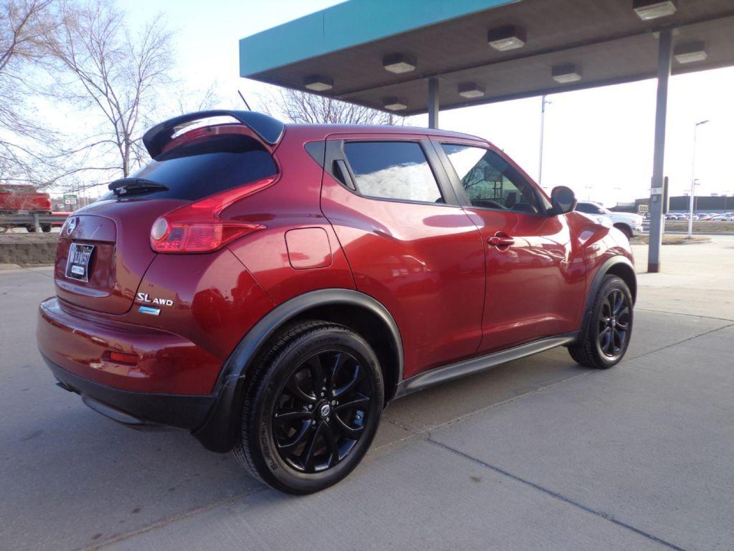 2013 RED NISSAN JUKE SL (JN8AF5MV4DT) with an 1.6L engine, Continuously Variable transmission, located at 6610 L St., Omaha, NE, 68117, (402) 731-7800, 41.212872, -96.014702 - 2-OWNER, CLEAN CARFAX, LOW MILEAGE LOADED WITH HEATED LEATHER, SUNROOF, NAV, BACKUP CAM AND NEWER TIRES! *****We have found that most customers do the majority of their shopping online before visiting a dealership. For this reason we feel it necessary to have a competitive price on our used v - Photo#3