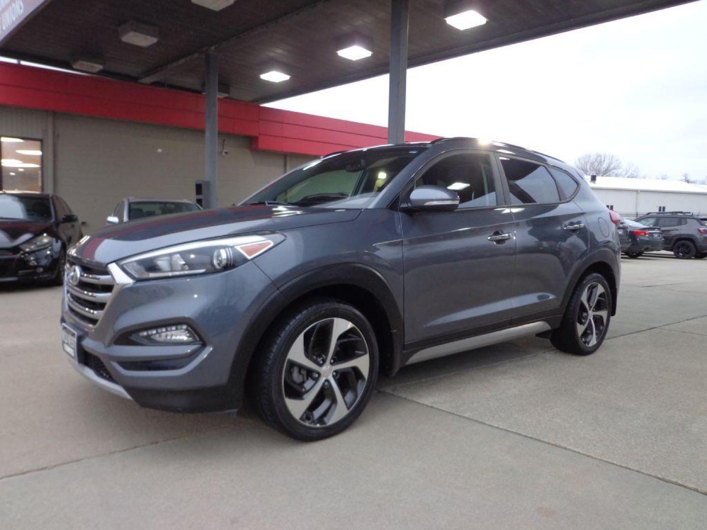 2017 GRAY HYUNDAI TUCSON LIMITED (KM8J3CA24HU) with an 1.6L engine, Automatic transmission, located at 6610 L St., Omaha, NE, 68117, (402) 731-7800, 41.212872, -96.014702 - Photo#0