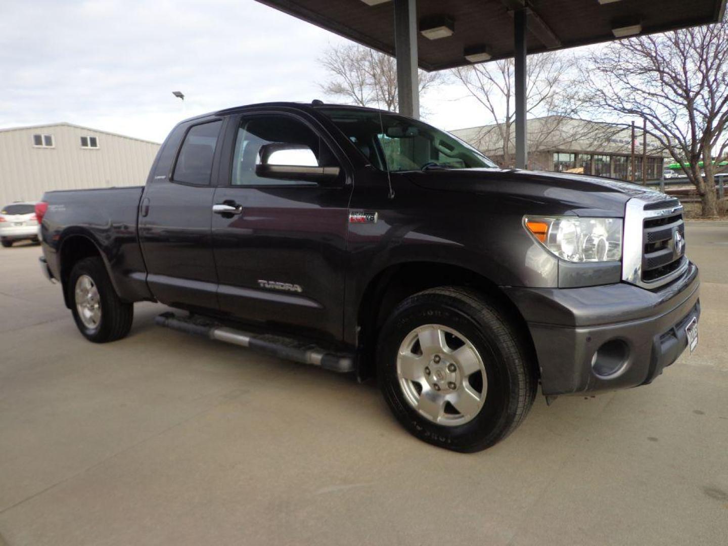 2012 GRAY TOYOTA TUNDRA DOUBLE CAB LIMITED (5TFBY5F19CX) with an 5.7L engine, Automatic transmission, located at 6610 L St., Omaha, NE, 68117, (402) 731-7800, 41.212872, -96.014702 - 2-OWNER, CLEAN CARFAX, LOW MILEAGE, RUST-FREE, HEATED LEATHER, NAV, BACKUP CAM AND NEWER TIRES! *****We have found that most customers do the majority of their shopping online before visiting a dealership. For this reason we feel it necessary to have a competitive price on our used vehicles r - Photo#2