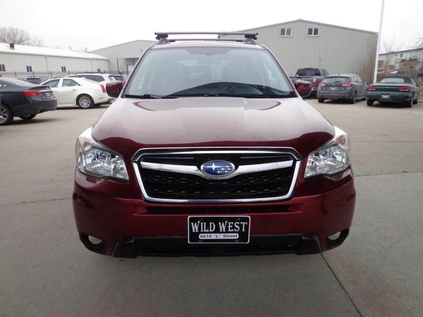 2014 RED SUBARU FORESTER 2.5I LIMITED (JF2SJAHC1EH) with an 2.5L engine, Continuously Variable transmission, located at 6610 L St., Omaha, NE, 68117, (402) 731-7800, 41.212872, -96.014702 - SHARP LIMITED MODEL WITH SUNROOF, BACKUP CAM, HEATED LEATHER AND NEWER TIRES! *****We have found that most customers do the majority of their shopping online before visiting a dealership. For this reason we feel it necessary to have a competitive price on our used vehicles right up front. W - Photo#1